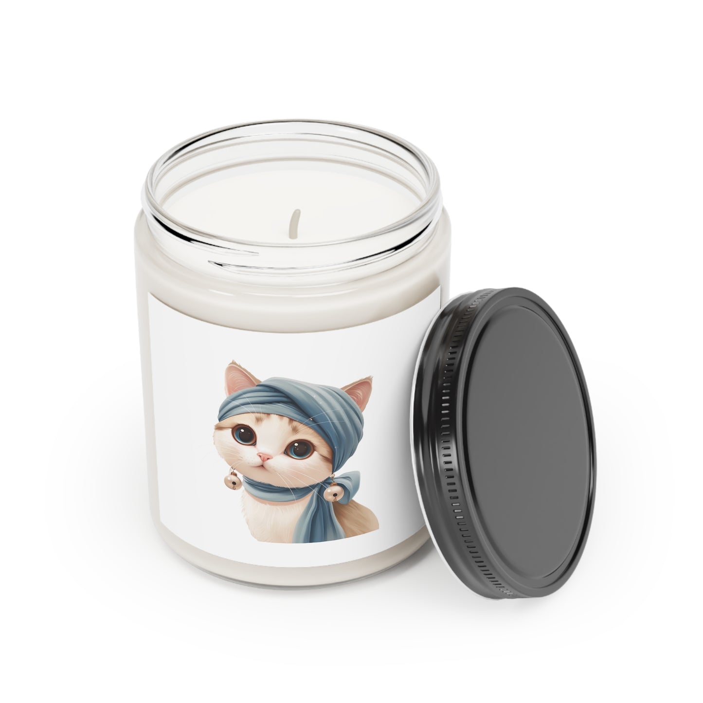 Cat with Earrings Scented Candle, 9oz